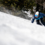 Monitrice de Pure Snowschool en snowboard sur les pistes de Vars et Risoul